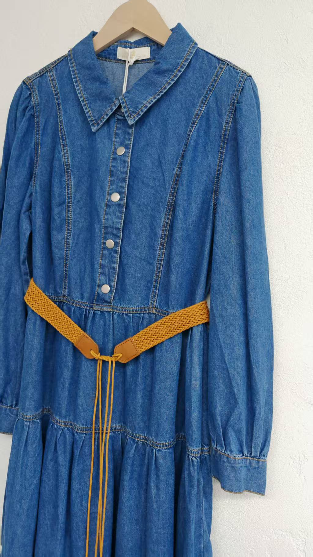 Long-sleeved denim dress