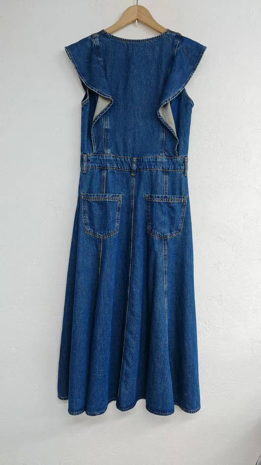 Short-sleeved denim dress