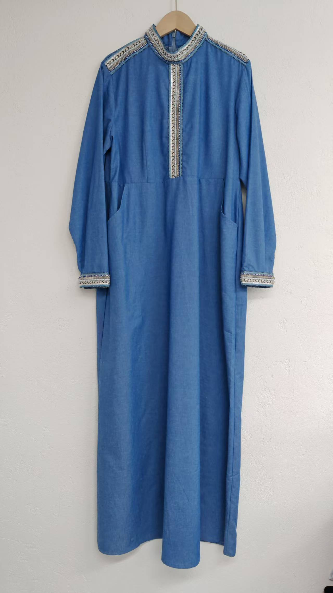 Long-sleeved denim dress