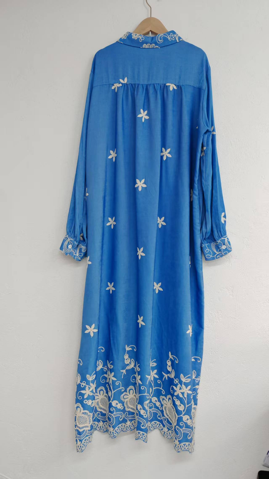 Long-sleeved denim dress