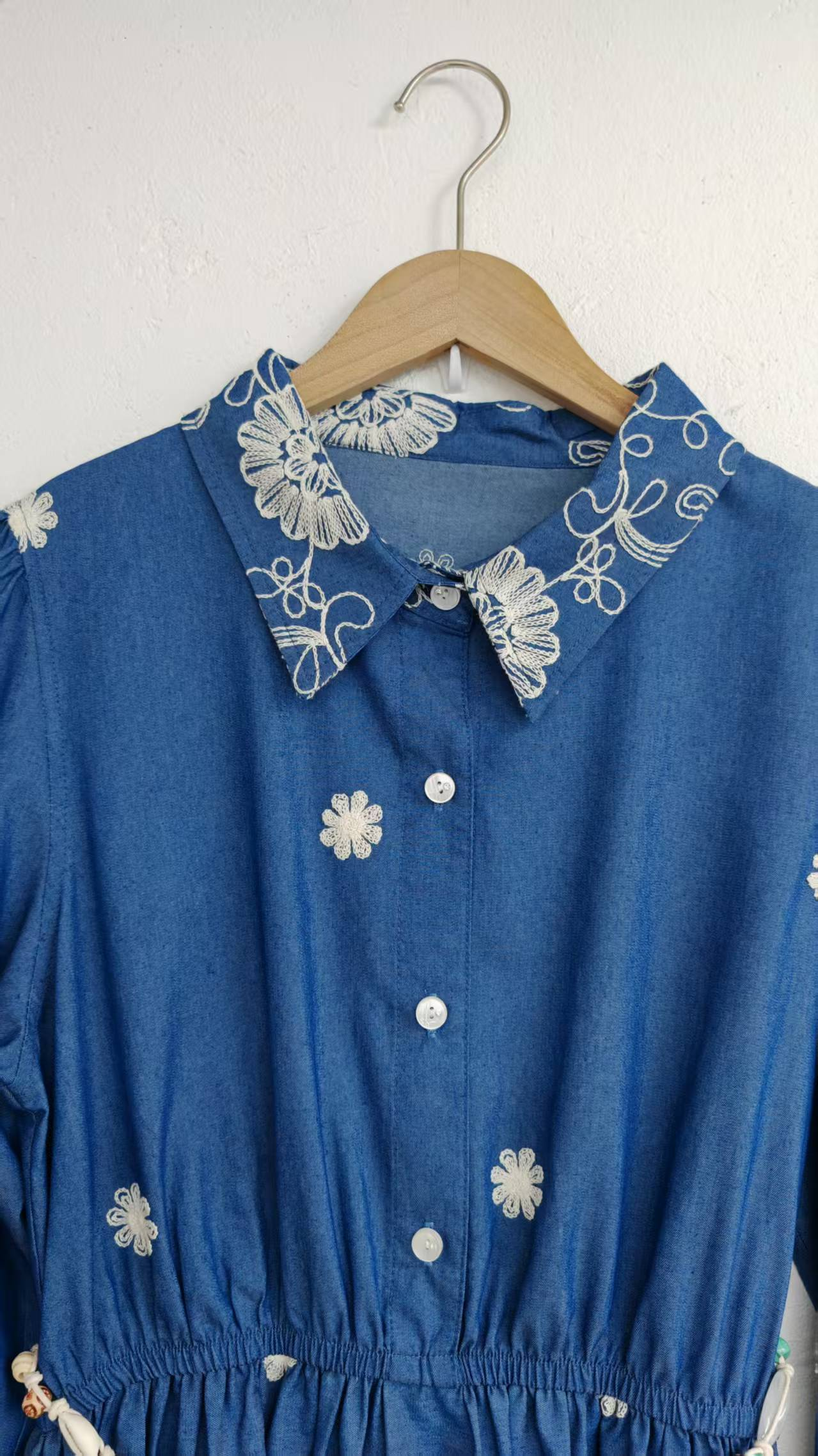 Long-sleeved denim dress
