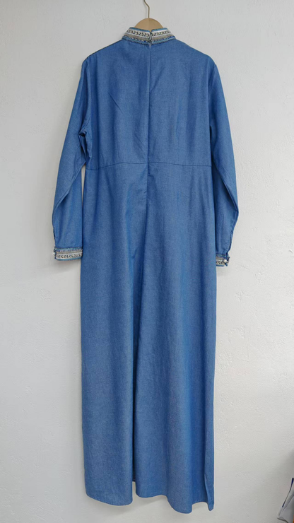 Long-sleeved denim dress