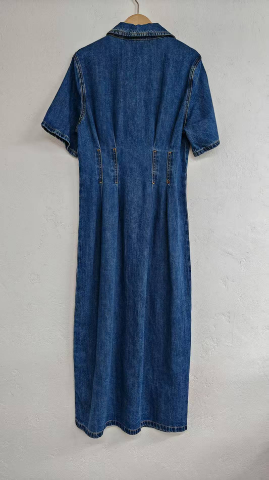 Short-sleeved denim dress