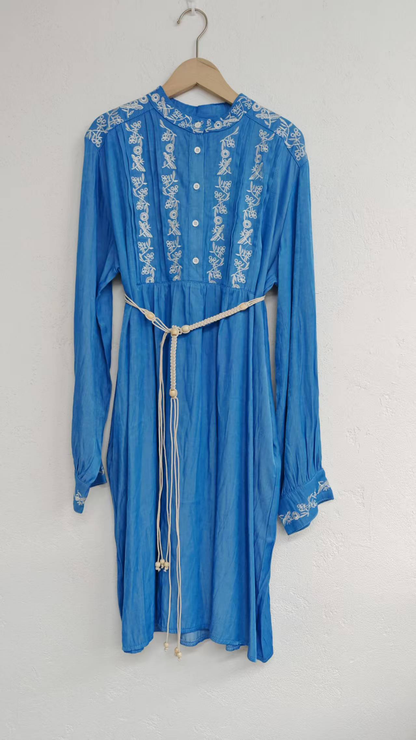 Long-sleeved denim dress