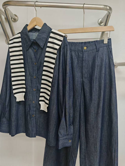 Two-piece set +shawl